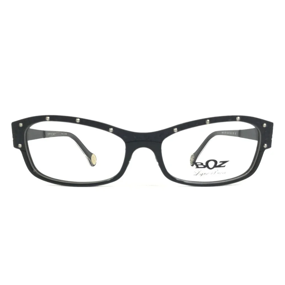 BOZ Eyeglasses Frames VARA 0010 Black White Silver Studded 53.5-16.5-135